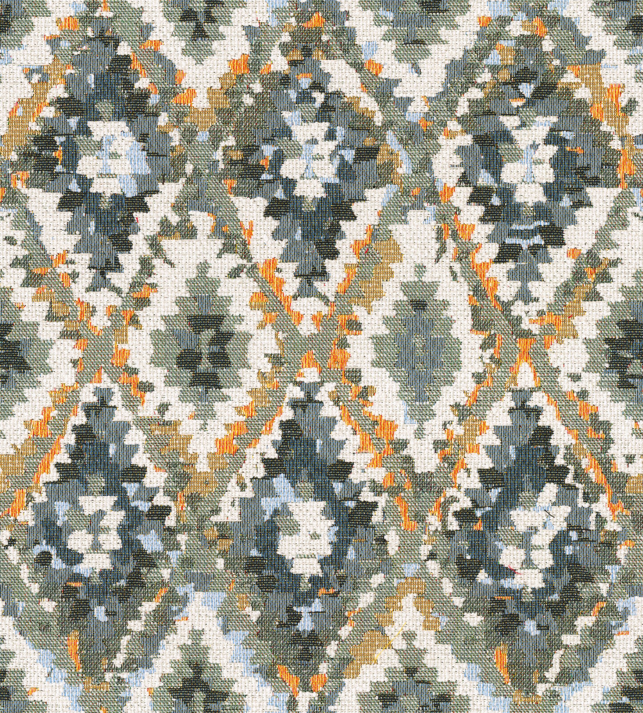 Cosy Home 145-38 motifs aztèques crème sur fond crème bleu-menthe