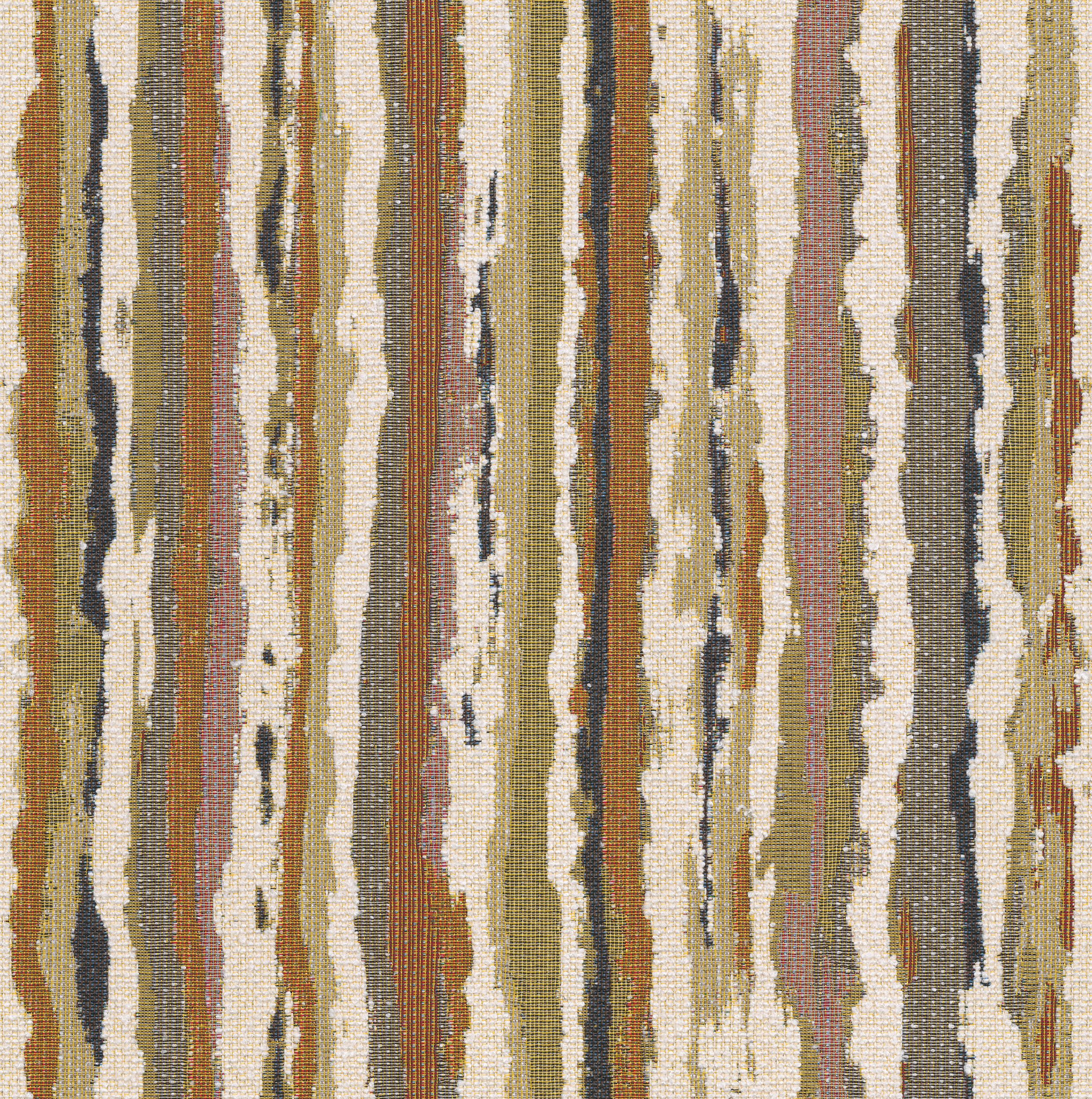 Cosy Home 145-41 rayures olive et orange sur fond crème