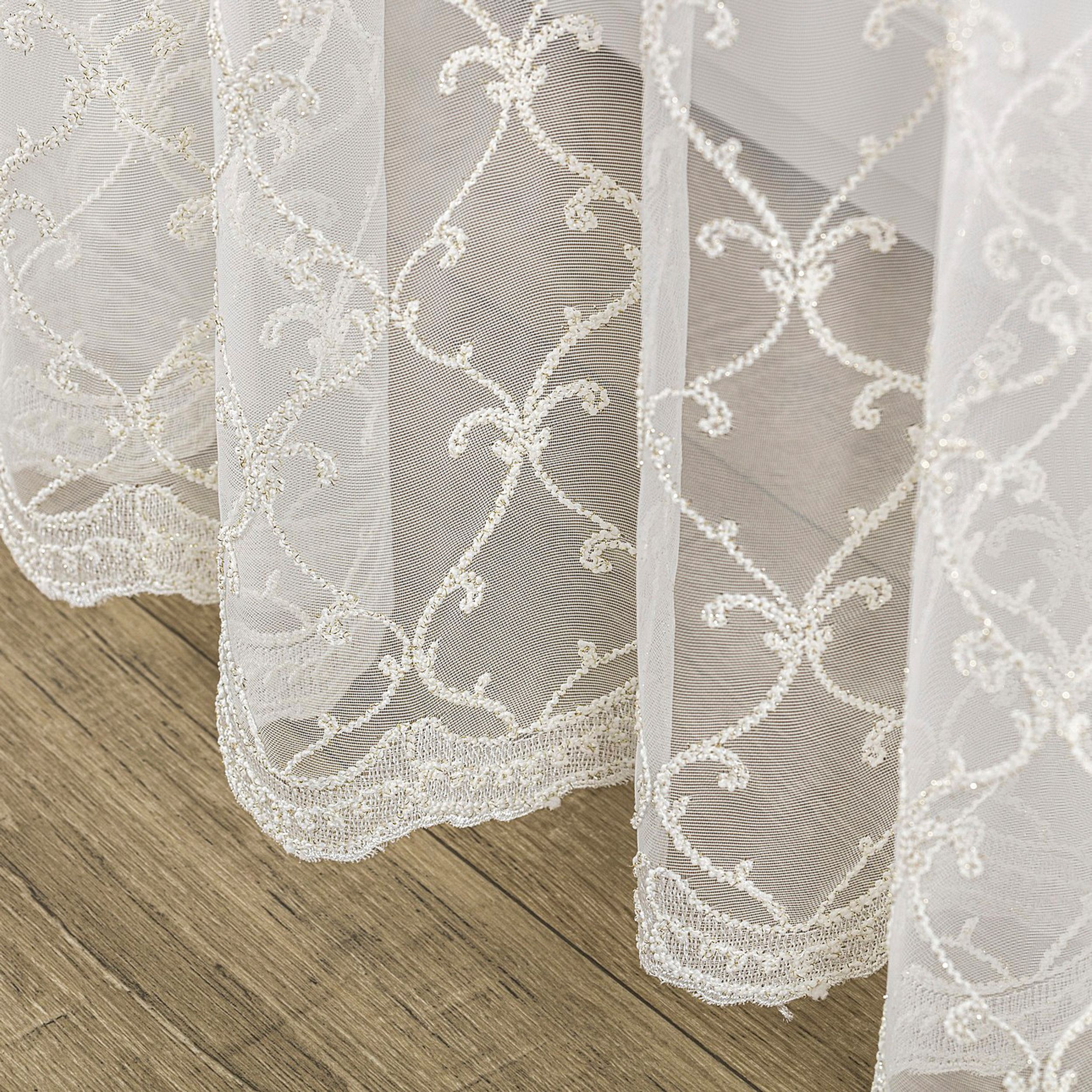 Voilages et rideaux légers 185-10 écru avec décoration