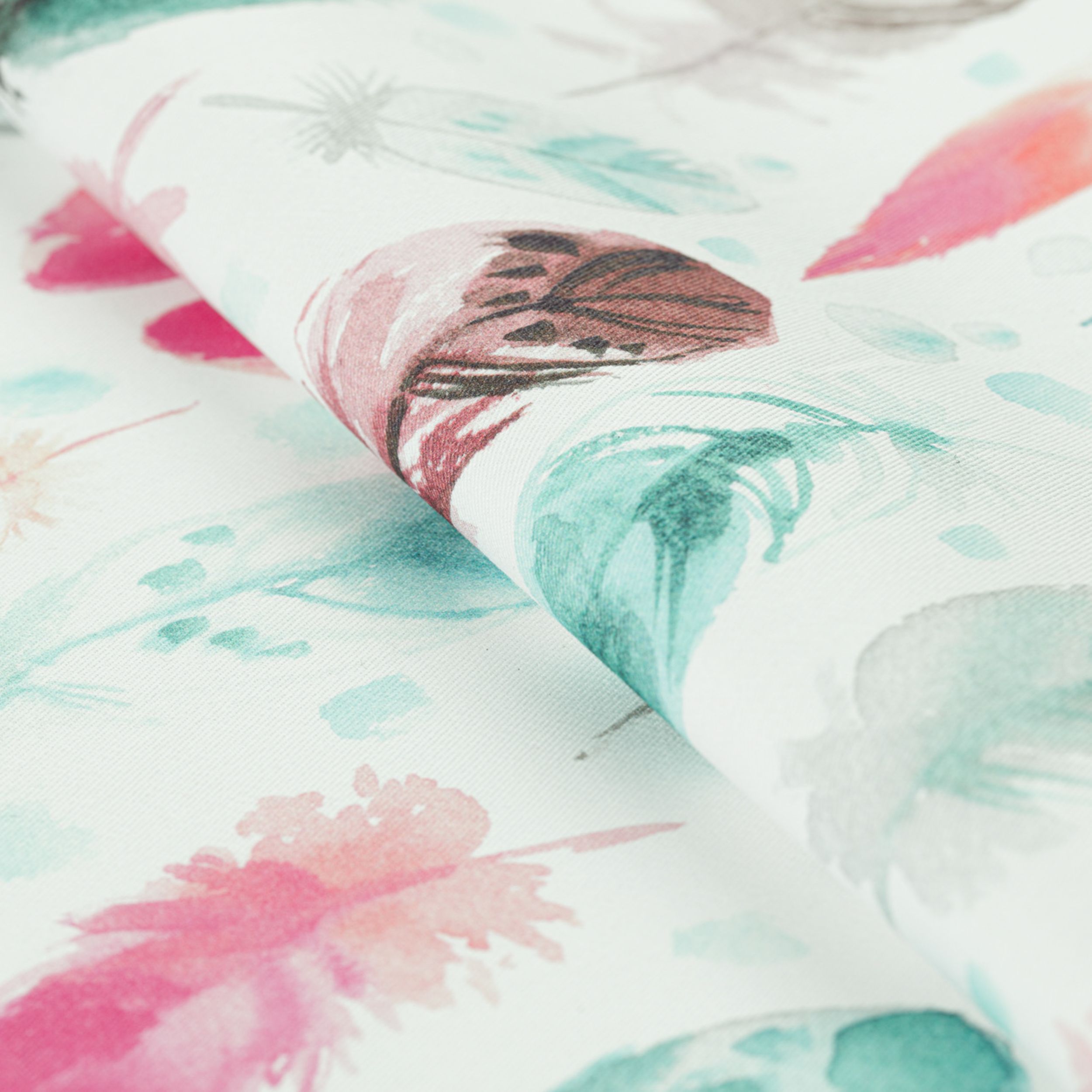 Magic Collection 500-17 plumes roses et turquoise sur fond blanc