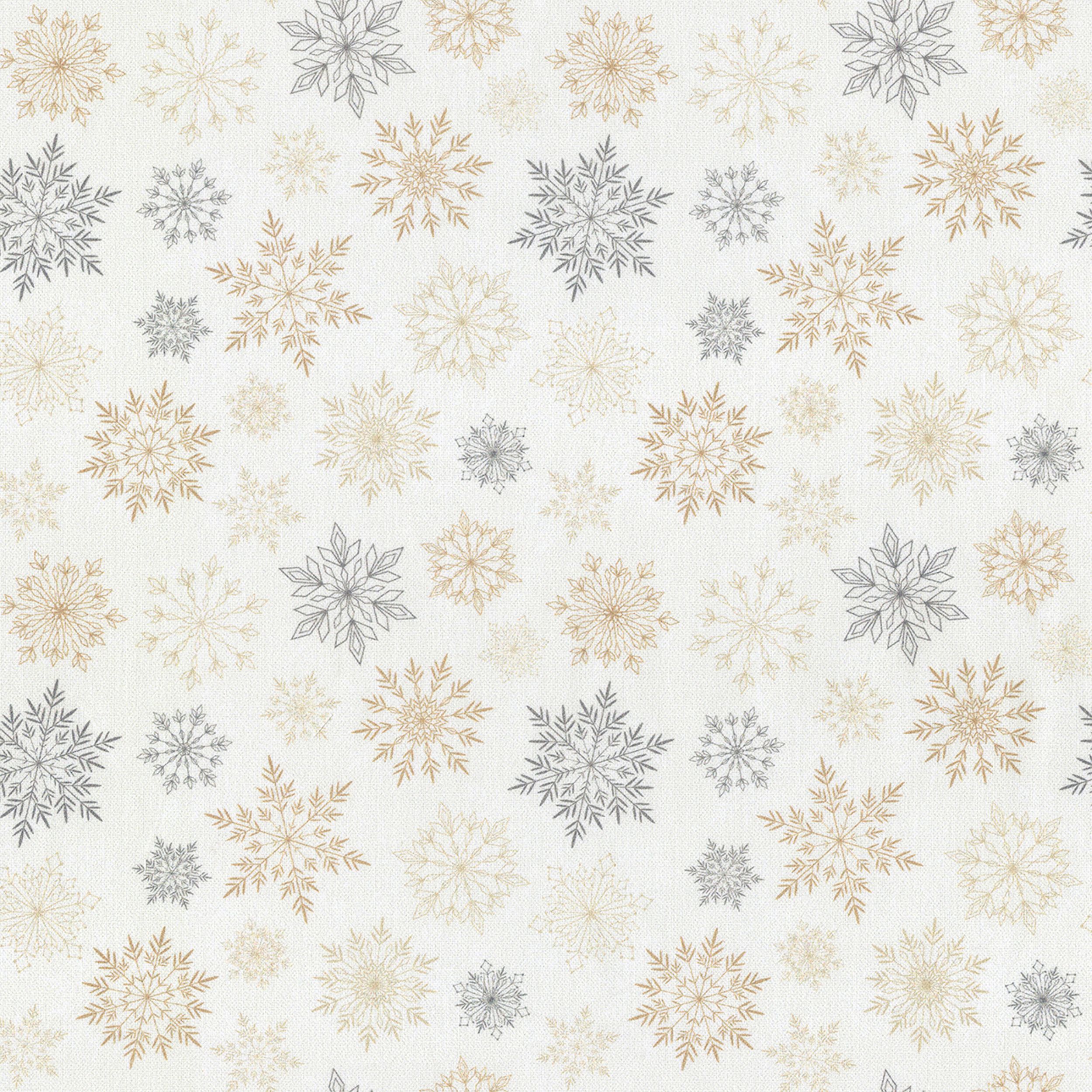 Christmas 629-43 étoiles dorées et argentées sur fond blanc