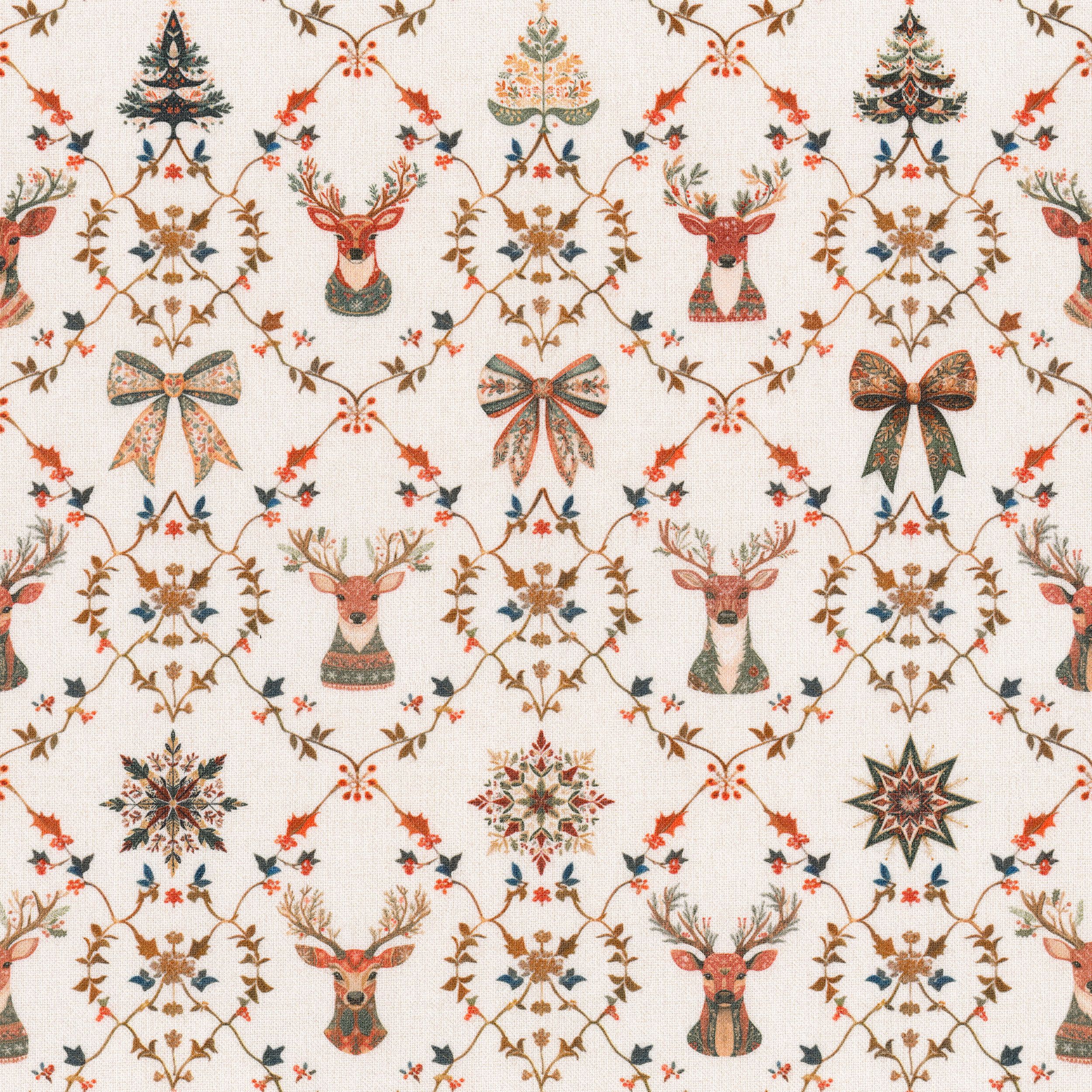 Christmas 629-47 motifs de noël sur fond crème
