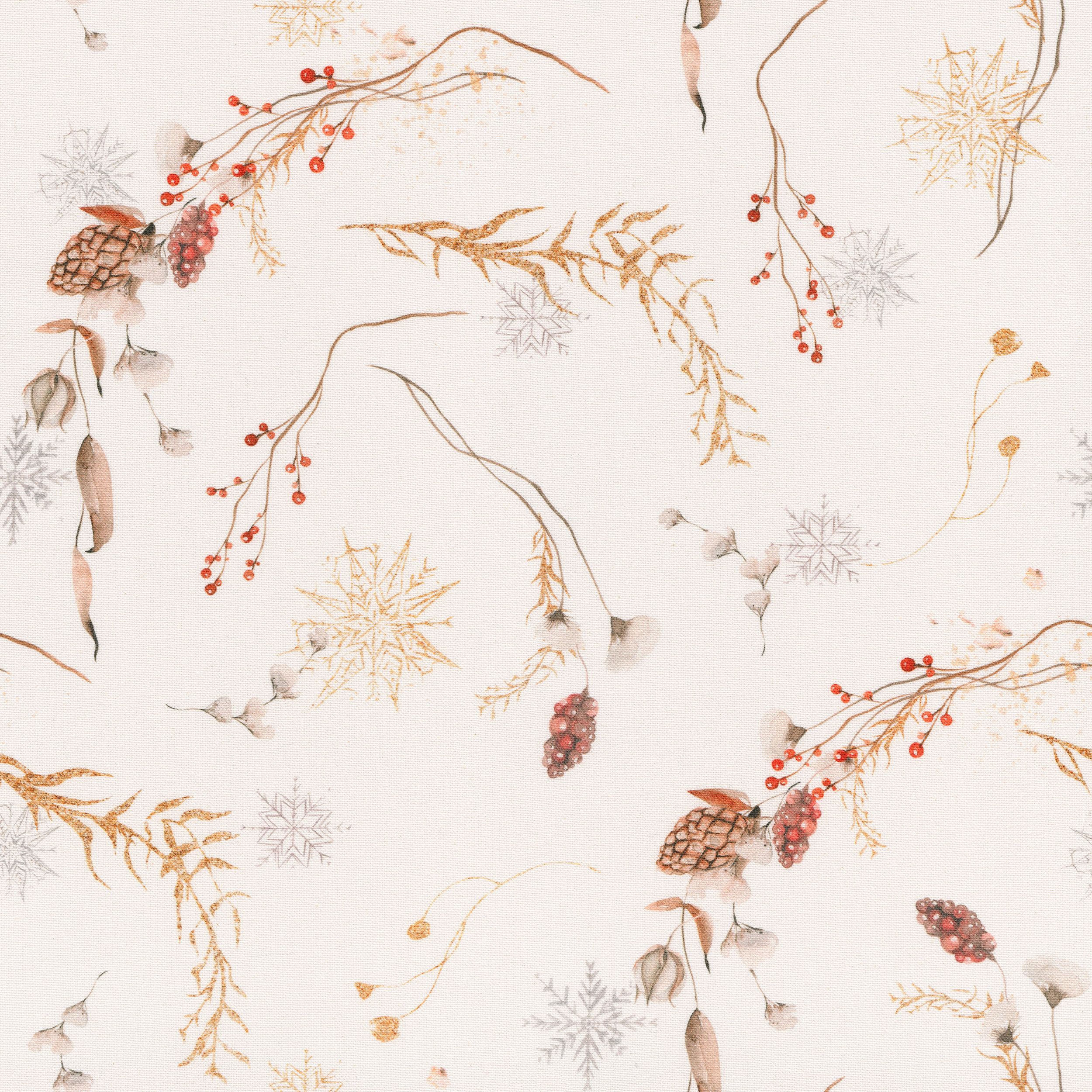 Christmas 629-49 petites branches sur fond crème